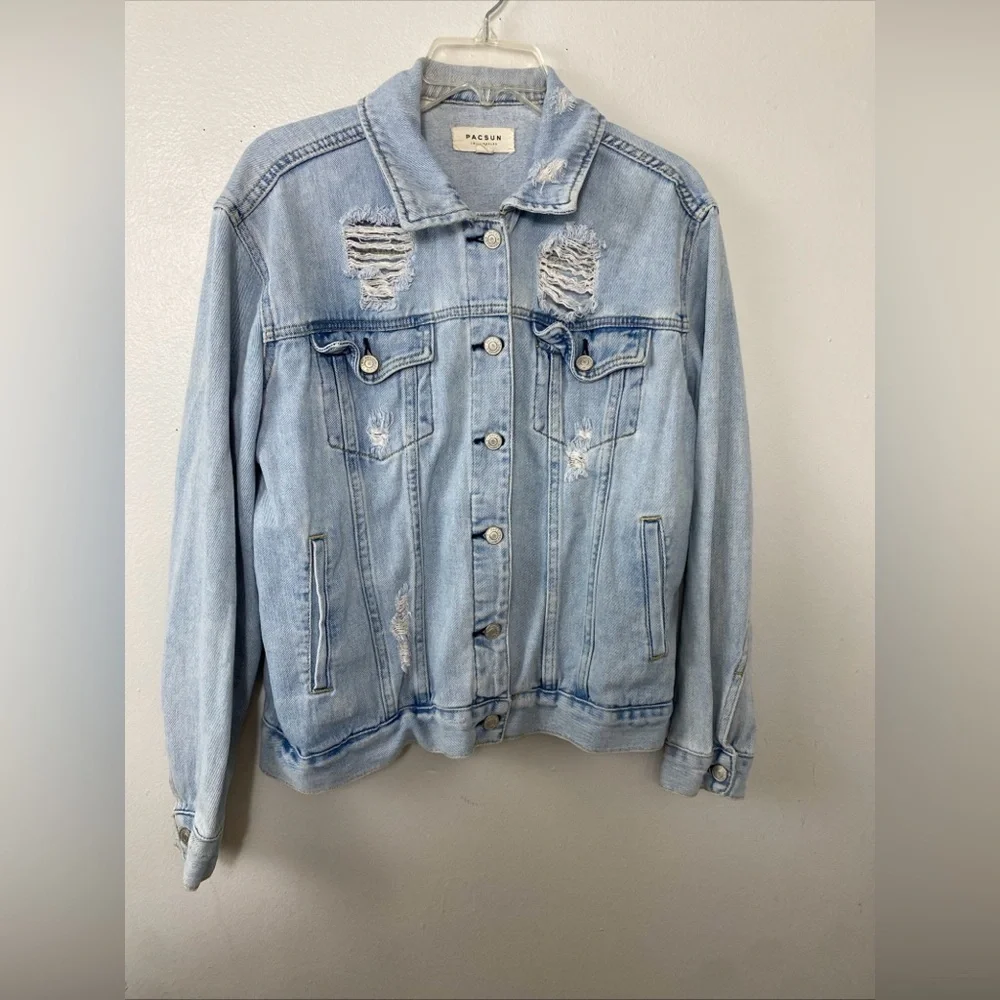 Pacsun Women's Distressed Blue talla L - Picture 9 of 10